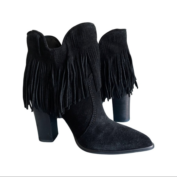 Antonio Melani Suede Fringe Booties - Picture 4 of 8